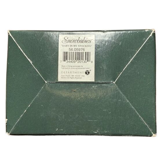 Department 56 Snowbabies “Baby In My Stocking” 2002 With Box - Picture 3 of 6